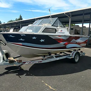 Boat Full American Flag Wrap